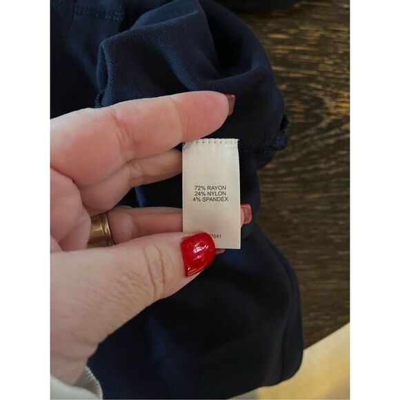 J. Jill Deep Navy Heavy Knit Tab Sleeve Button Down Tunic Top sz L NWOT - Picture 7 of 7